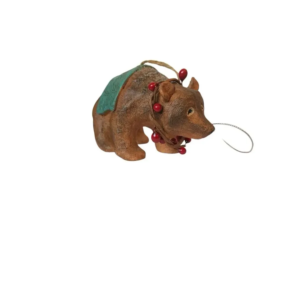 Midwest-CBK Lodge Bear with Blanket‎ Christmas Ornament Resin